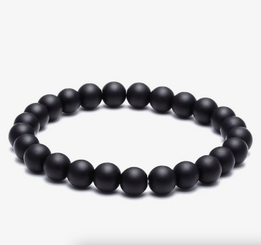 Matte Black Beads Bracelet