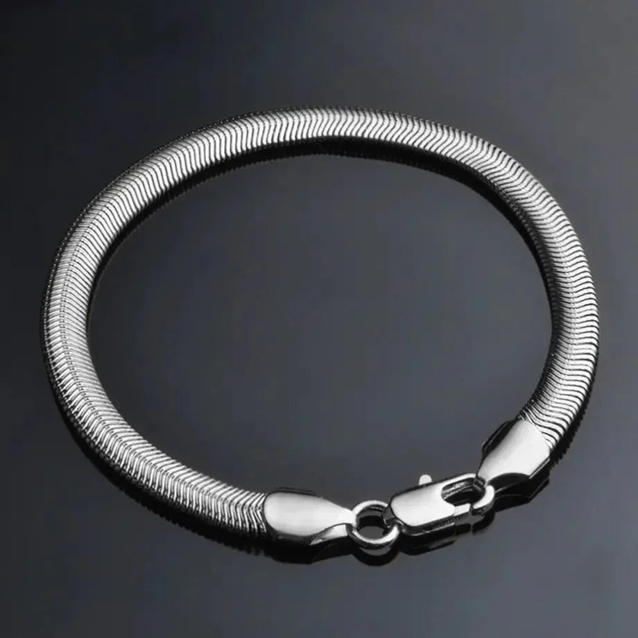 Italian Snake Chain Silver Bracelet